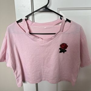 Pale Pink Cropped Tee